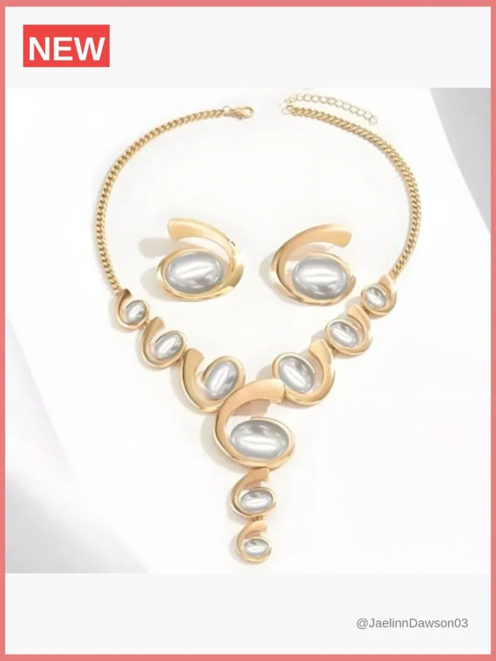 Boho Western Chunky Pendant Necklace Stack Earring Set Trendy Adjustable